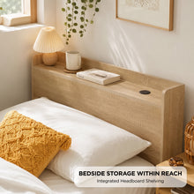 Load image into Gallery viewer, Elda King Single Bed Frame with USB Port & Drawers - Natural