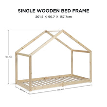 Load image into Gallery viewer, Homi Single Wooden Bed Frame - Natural