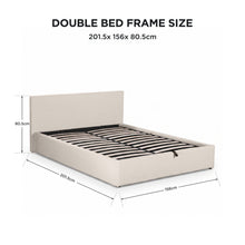 Load image into Gallery viewer, lt11064-lifteo-boucle-double-gas-lift-bed-frame-beige-2609093