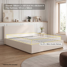 Load image into Gallery viewer, lt11064-lifteo-boucle-double-gas-lift-bed-frame-beige-2609092