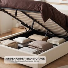Load image into Gallery viewer, lt11064-lifteo-boucle-double-gas-lift-bed-frame-beige-2609094