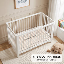 Load image into Gallery viewer, Hestia Wooden Baby Cot - White