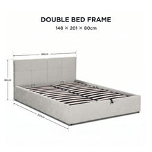 Load image into Gallery viewer, Elevon Double Gas Lift Bed Frame - Linen Grey