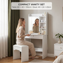 Load image into Gallery viewer, 23622-cyclamen-dressing-table-with-drawers-set-2pcs-white-2609113