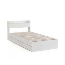 Load image into Gallery viewer, Elda Single Bed Frame with USB Port & Drawers - White