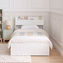 Load image into Gallery viewer, Elda Single Bed Frame with USB Port & Drawers - White