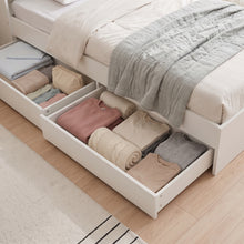 Load image into Gallery viewer, Elda Single Bed Frame with USB Port & Drawers - White