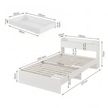 Load image into Gallery viewer, Elda King Single Bed Frame with USB Port & Drawers - White
