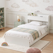 Load image into Gallery viewer, Elda King Single Bed Frame with USB Port & Drawers - White