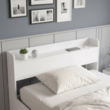 Load image into Gallery viewer, Elda King Single Bed Frame with USB Port & Drawers - White