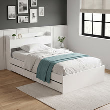 Load image into Gallery viewer, Elda King Single Bed Frame with USB Port & Drawers - White