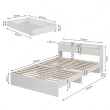 Load image into Gallery viewer, Elda Double Bed Frame with USB Port & Drawers - White