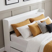 Load image into Gallery viewer, Elda Double Bed Frame with USB Port & Drawers - White