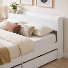 Load image into Gallery viewer, Elda Super King Bed Frame with USB Port & Drawers - White