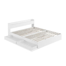Load image into Gallery viewer, Elda Super King Bed Frame with USB Port & Drawers - White