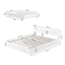 Load image into Gallery viewer, Elda Super King Bed Frame with USB Port & Drawers - White