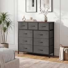 Load image into Gallery viewer, lt10263-madilyn-9-drawers-tallboy-black-walnut-2609141