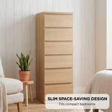 Load image into Gallery viewer, 23936-tongass-6-drawer-slim-tallboy-oak-2609145