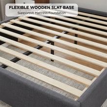 Load image into Gallery viewer, Bromo Fabric Slat Bed Frame - King