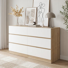Load image into Gallery viewer, 22198-harris-6-drawers-low-boy-oak-white-2609241