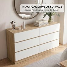 Load image into Gallery viewer, 22198-harris-6-drawers-low-boy-oak-white-2609245