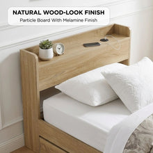 Load image into Gallery viewer, Elda Single Bed Frame with USB Port & Drawers - Natural