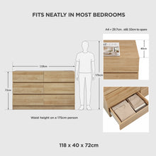 Load image into Gallery viewer, Harris 6 Drawers Low Boy - Oak