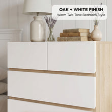 Load image into Gallery viewer, 22197-harris-6-drawers-tallboy-oak-white-2609305