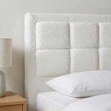 Load image into Gallery viewer, LT11180-cube-boucle-queen-gas-lift-bed-frame-white-26100914