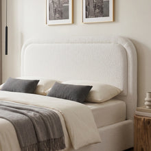Load image into Gallery viewer, Fuzz Boucle Queen Gas Lift Bed Frame - White
