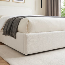 Load image into Gallery viewer, Fuzz Boucle Queen Gas Lift Bed Frame - White