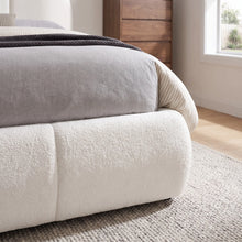 Load image into Gallery viewer, Bub Boucle Queen Gas Lift Bed Frame - White