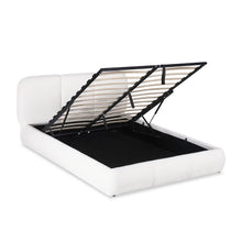 Load image into Gallery viewer, Bub Boucle Queen Gas Lift Bed Frame - White