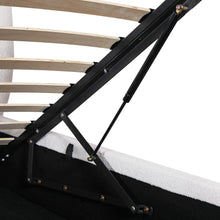 Load image into Gallery viewer, Bub Boucle Queen Gas Lift Bed Frame - White