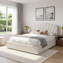 Load image into Gallery viewer, Shell Queen Gas Lift Bed Frame - Beige