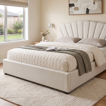 Load image into Gallery viewer, Shell Queen Gas Lift Bed Frame - Beige