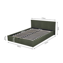 Load image into Gallery viewer, Lifteo Boucle Queen Gas Lift Bed Frame - Dark Green