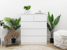 Load image into Gallery viewer, Tongass Wooden Tallboy 5 Drawers - White