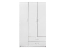 Load image into Gallery viewer, Bram 3 Door Wardrobe Cabinet with 2 Drawers - White