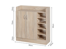 Load image into Gallery viewer, Maui 2 Door Shoe Cabinet Storage Rack - Oak