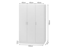 Load image into Gallery viewer, Bram 3 Door Wardrobe Cabinet - White
