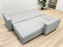 Load image into Gallery viewer, Minnesota 5 Seater Sofa Bed Futon with Chaise - Grey