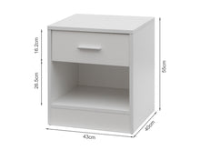 Load image into Gallery viewer, Clayton Bedside Table with Drawer - White