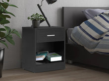 Load image into Gallery viewer, Clayton Bedside Table with Drawer - Black