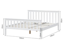 Load image into Gallery viewer, Andes double wooden bed frame - white