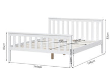 Load image into Gallery viewer, Andes double wooden bed frame - white
