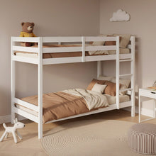 Load image into Gallery viewer, Maroon Single Wooden Bunk Bed Frame - White