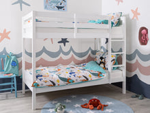 Load image into Gallery viewer, Maroon Single Wooden Bunk Bed Frame - White At Betalife
