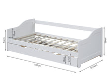 Load image into Gallery viewer, Laila Single Wooden Trundle Bed Frame - White