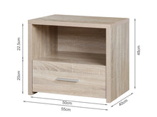 Load image into Gallery viewer, Hassan Bedside Table with 1 Drawer - Oak